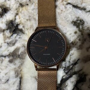 MVMT Black Dial with Gold Mesh Band Watch